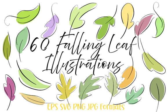 60 Falling Leaf Illustration Collection: Autumn Design Assets