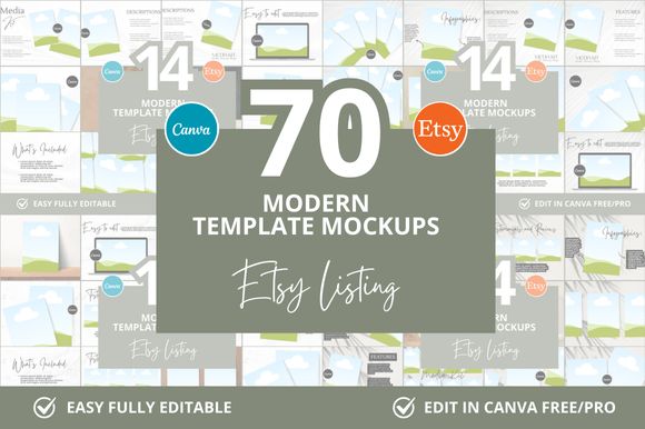 70 Modern Etsy Canva Mockups: Elevate Your Digital Shop