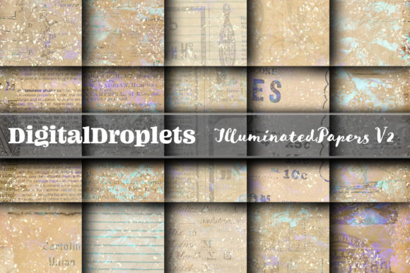 Illuminated Papers Vol. 2 | Vintage & Glitter Design Assets