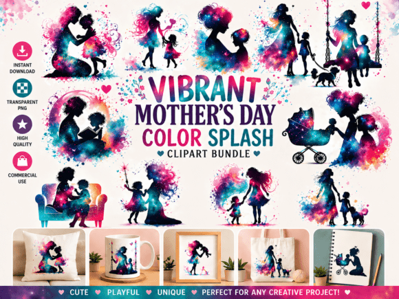 Mother's Day Color Splash Silhouette: A Design Asset Guide