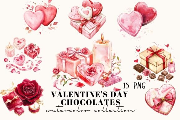 Watercolor Valentine’s Day Chocolate: A Sweet Design Asset