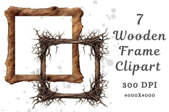 Wooden Frame Clipart: A Versatile Design Asset